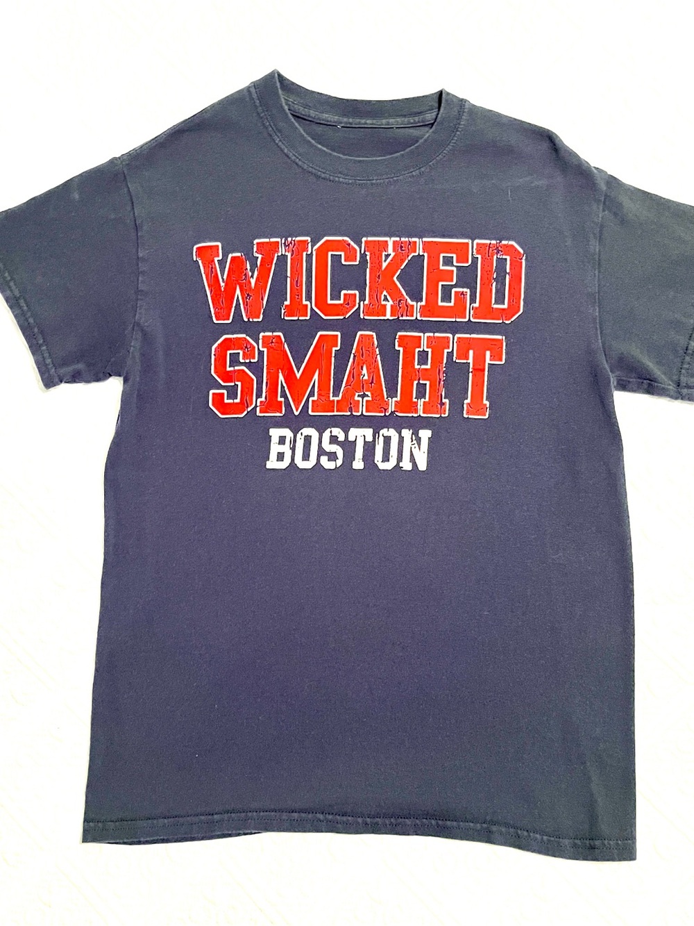 Wicked Smaht Boston Graphic Tee - Navy with Red White Print